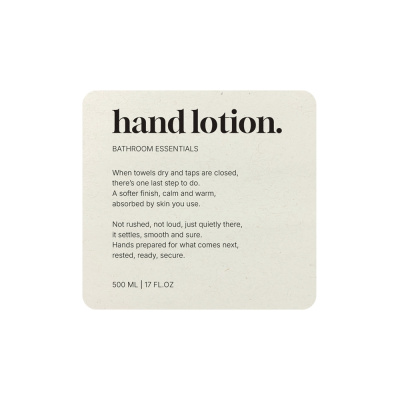 Selvklebende Etikett Premium - Hand Lotion - Beige i gruppen Baderomstilbehør / Vis alle baderomstilbehør / Såpedispenser & Såpe hos Beslag Online (10193-BO)