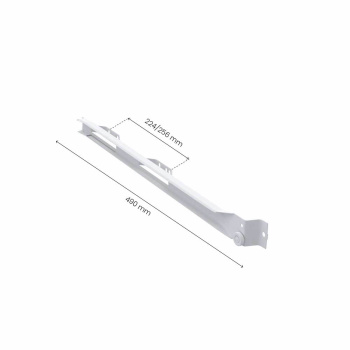 Rulleskinne 500/16 - Høyre - 224/256mm - Hvit