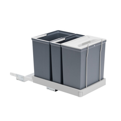 Søppelsorterer - Select 3 - Silver i gruppen Oppbevaring / Vis all oppbevaring / Kildesortering hos Beslag Online (210003406)
