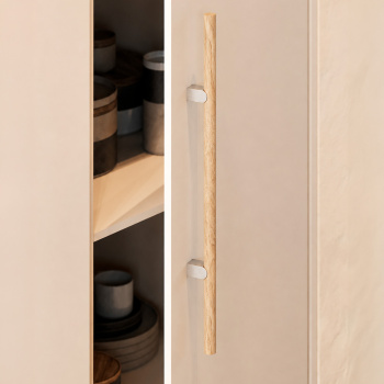 Håndtak Kumo Wood - Eik/Rustfritt Look