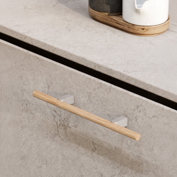 Håndtak Kumo Wood - Eik/Rustfritt Look