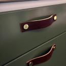 Håndtak Loop - 128mm - Sort Lær/Sort