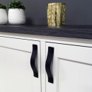 Håndtak Loop - 128mm - Natur Lær/Krom