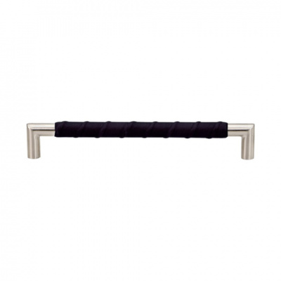 Håndtak Norma 12 - 192mm - Rustfrit/Sort Lær i gruppen Håndtak / Farge/Materiale / Lær hos Beslag Online (343902-11)