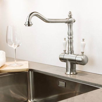 Kjøkkenarmatur Oslo Retro - Rustfritt Old Silver