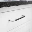 Håndtak Lounge - 160mm - Rustfritt Stål/Sort Lær