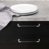 Håndtak Lounge - 160mm - Rustfritt Stål/Sort Lær