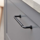 Håndtak Lounge - 160mm - Sort/Sort Lær