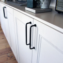 Håndtak Lounge - 160mm - Sort/Sort Lær