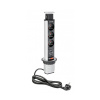 El-søyle 60mm 3stk 230V uttak 2stk USB – Sølv