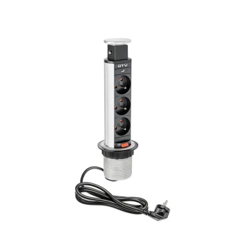 El-søyle 60mm 3stk 230V EU-uttak – Sølv