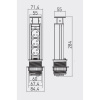 El-søyle 60mm 3stk 230V EU-uttak – Sølv