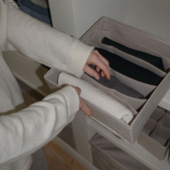 Oppbevaringsboks med 6-rom - Beige