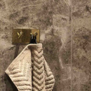 Håndklekrok Base 200 2-Knagg - Polert Messing