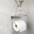 Base Toalettpapirholder Med Hylle - Børstet Rustfritt Stål