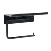 Base Toalettpapirholder Med Hylle - Matt Sort