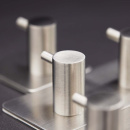 Håndklekrok Base 220 2-Knagg - Børstet Rustritt Stål