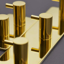 Håndklekrok Base 220 2-Knagg - Polert Messing