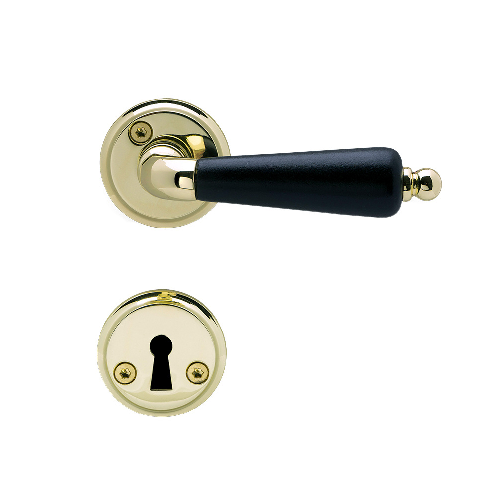 Dørhåndtak Balder - Messing/Sort Tre