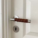 Dørhåndtak Kastrup - Rustritt Stål Finish/Brun Lær