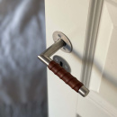 Dørhåndtak Kastrup - Rustritt Stål Finish/Brun Lær