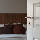 Dørhåndtak Kastrup - Rustritt Stål Finish/Brun Lær