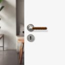 Dørhåndtak Kastrup - Rustritt Stål Finish/Brun Lær