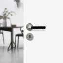 Dørhåndtak Kastrup - Rustritt Stål Finish/Sort Lær