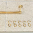 Knagg Aveny - 5-p - Polert Ubehandlet Messing