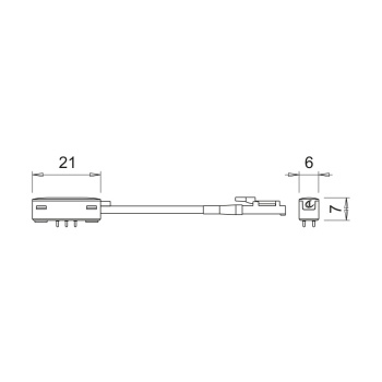 Tilkoblingskabel Magy Micro 24 - 1000mm - Sort