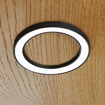 LED-Spot Ringlight - Utenpåliggende - Sort