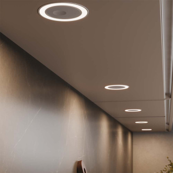 LED-Spot Holl D-M med lokk - Matt Sort