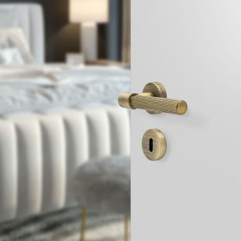 Dørhåndtak Helix 200 Stripe - Antikk Bronse
