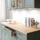 Håndtak 1353 - Polert Messing/Brun Lær