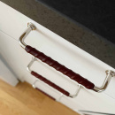 Håndtak 1353 - Forniklet/Brun Lær