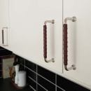 Håndtak 1353 - Forniklet/Brun Lær