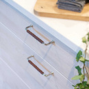 Håndtak 1353 - Forniklet/Lær Natur