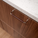 Håndtak 1353 - Forniklet/Brun Lær Innpakke