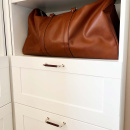 Håndtak 1353 - Forniklet/Brun Lær Innpakke