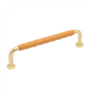Håndtak 1353 - Polert Messing/Lær Natur